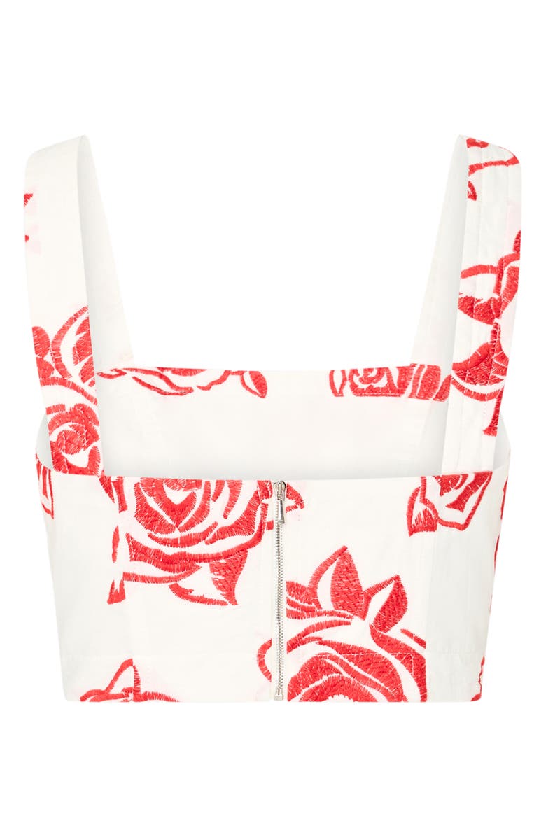 Milly Rose Embroidered Cotton Crop Top, Alternate, color, 