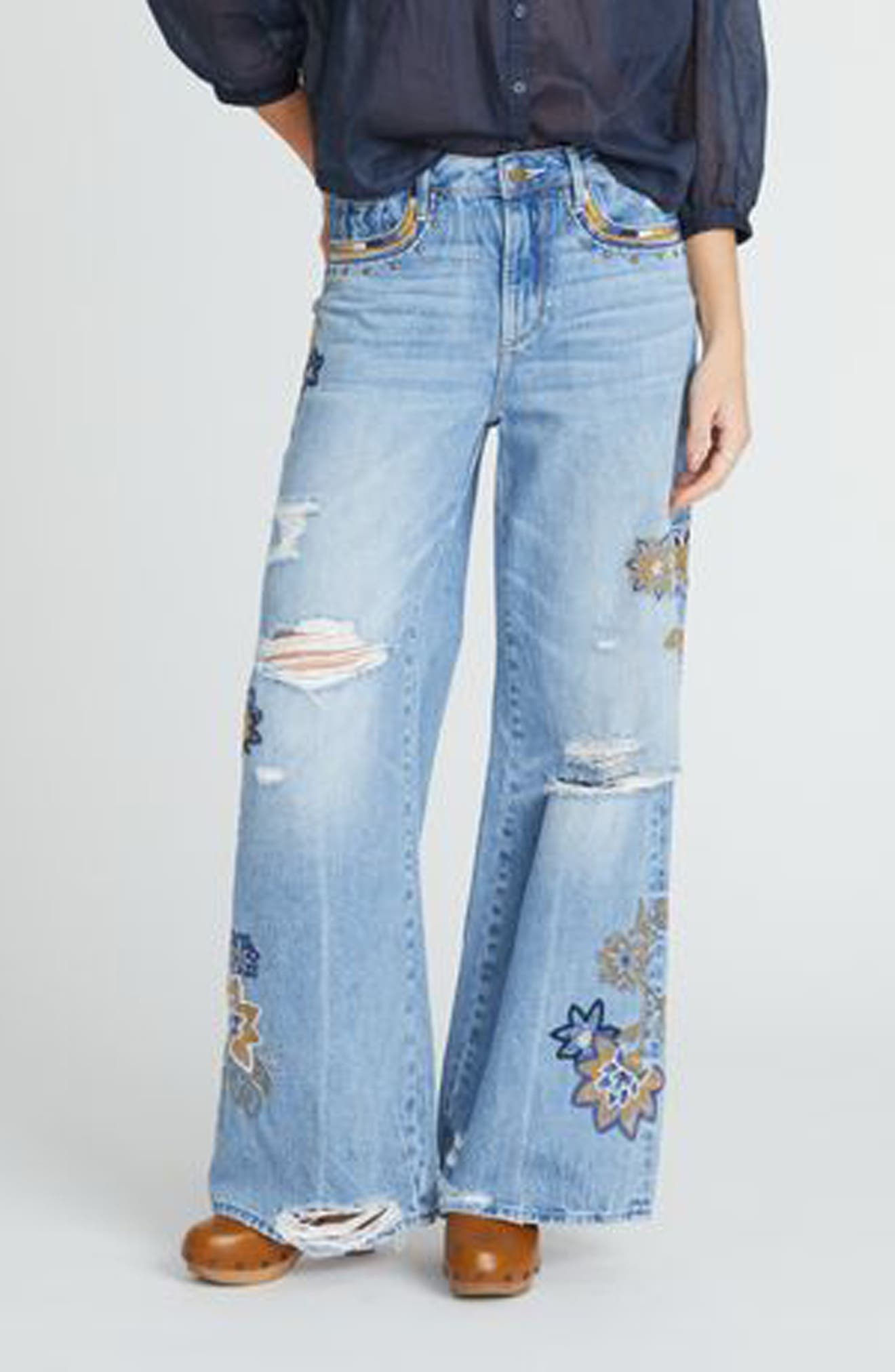 Driftwood Marlena Copper Magnolia Wide Leg Jeans