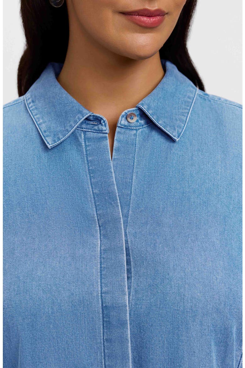 Cici Denim Tunic Shirt, Alternate, color, BLEACH WASH