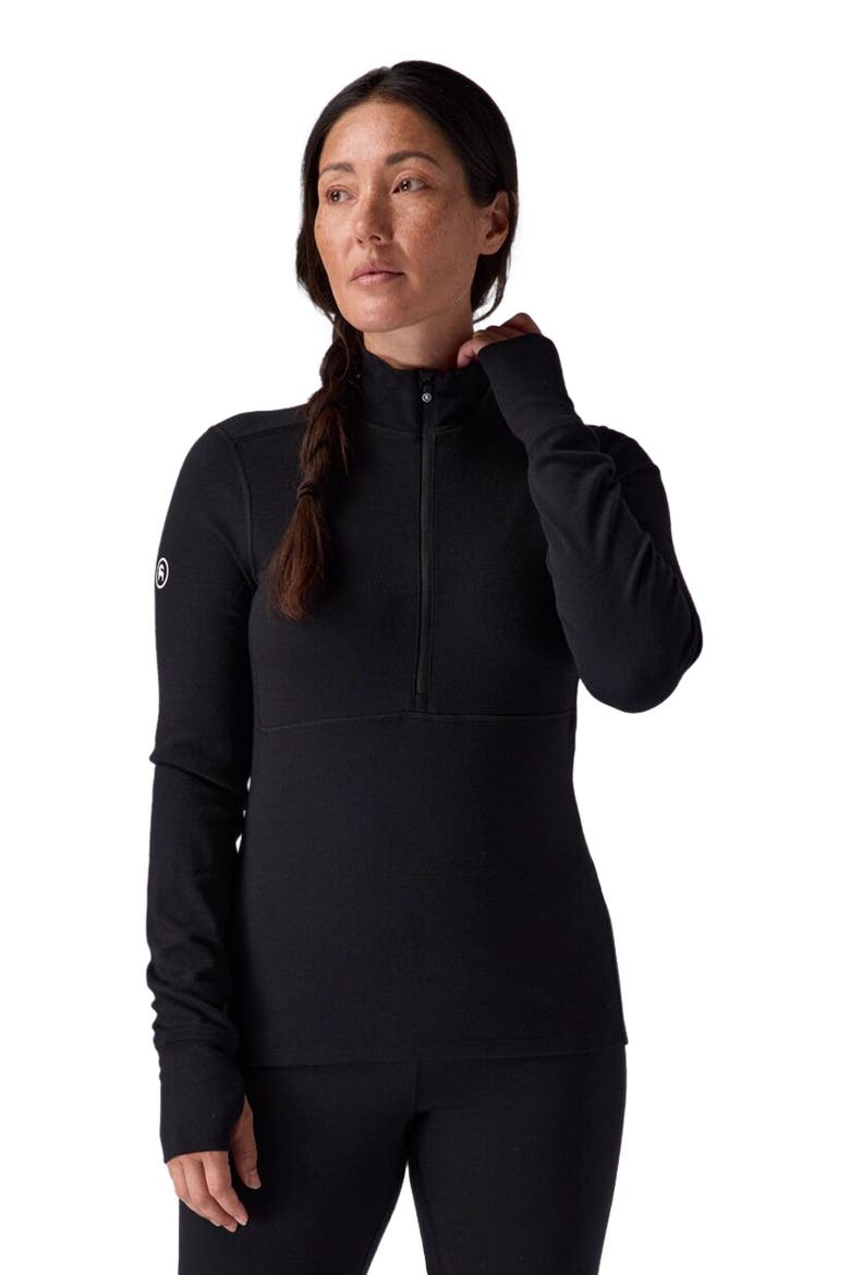 Cedars Rws Merino Mid-Wt Baselayer 1/4-Zip Top - Women's, Main, color, Black