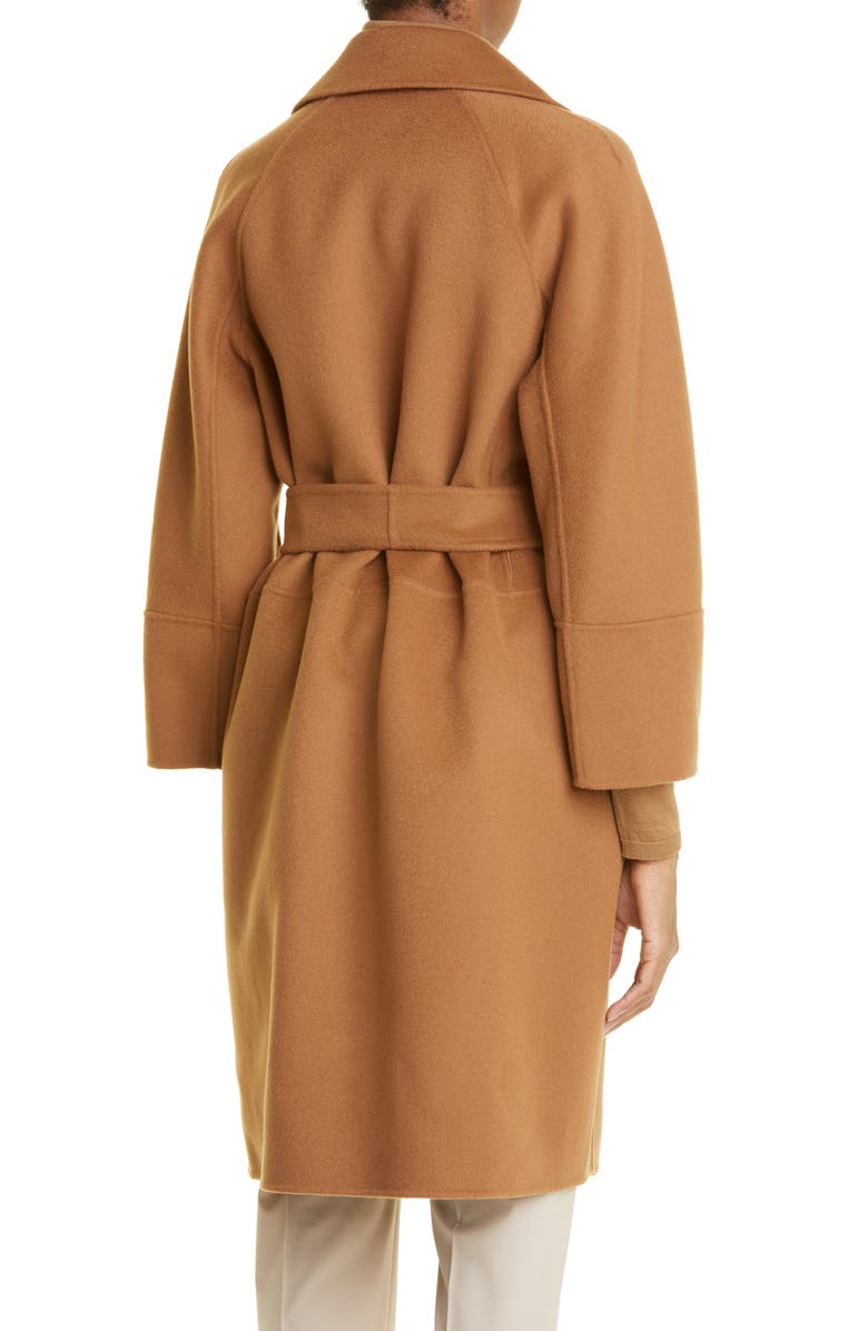 Max Mara Arona Belted Double Face Virgin Wool Wrap Coat, Alternate, color,