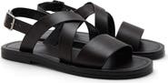 MANGO Crisscross Leather Sandal