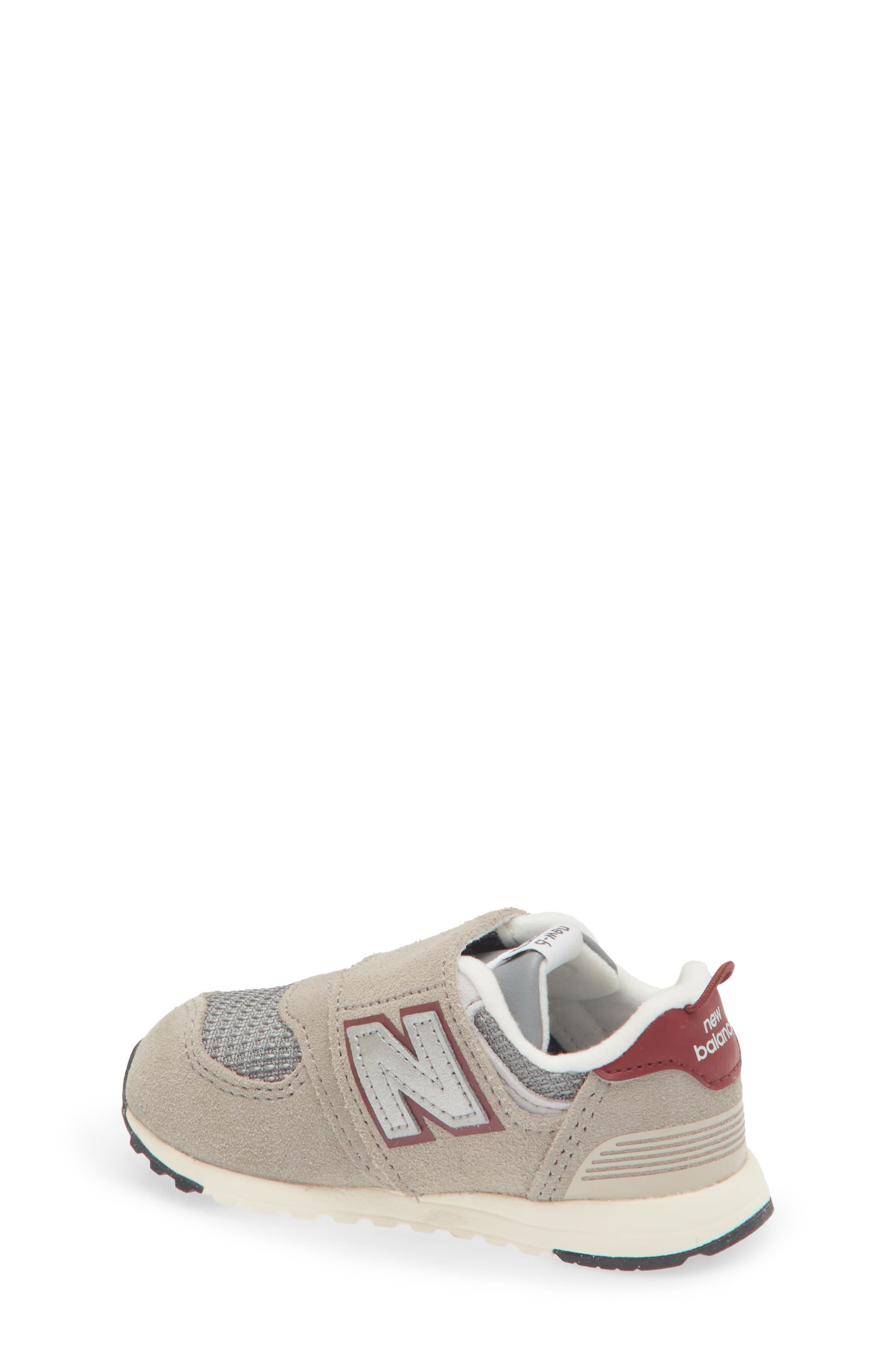 New Balance Kids' 574 New B Sneaker, Alternate, color, Arid Stone/ Monarch Burgundy