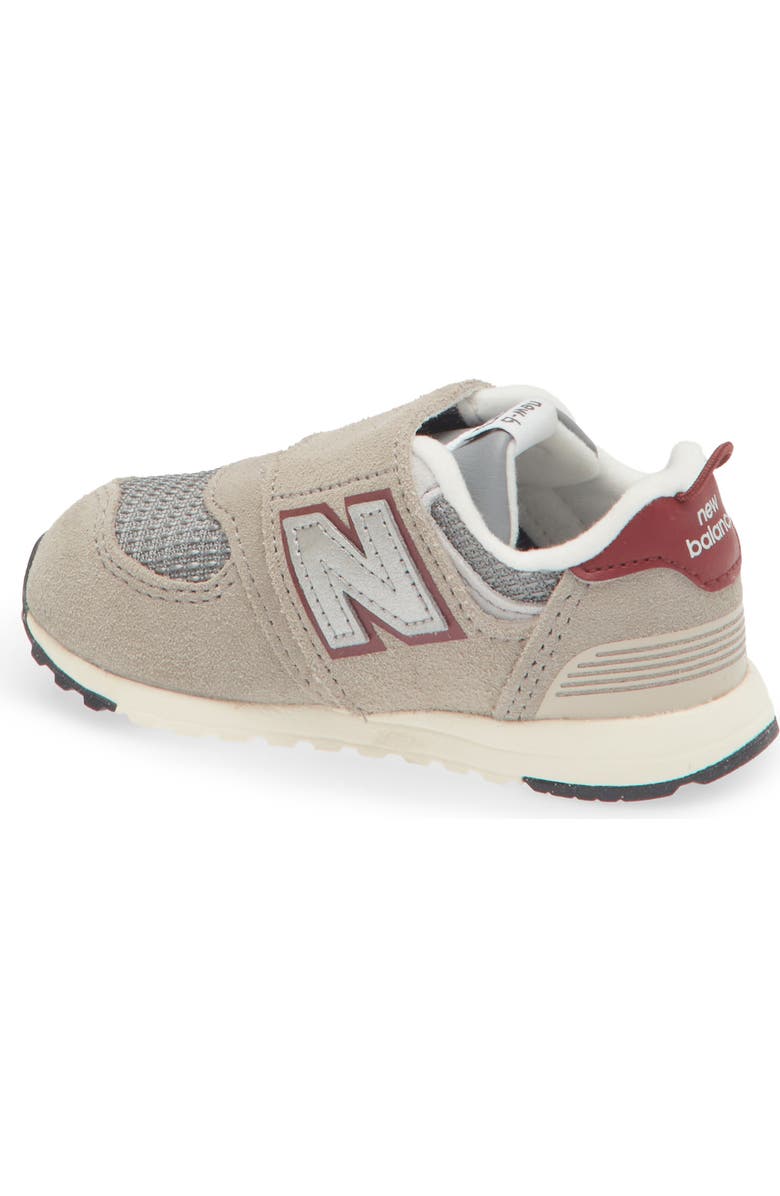 New Balance Kids' 574 New B Sneaker, Alternate, color, Arid Stone/ Monarch Burgundy