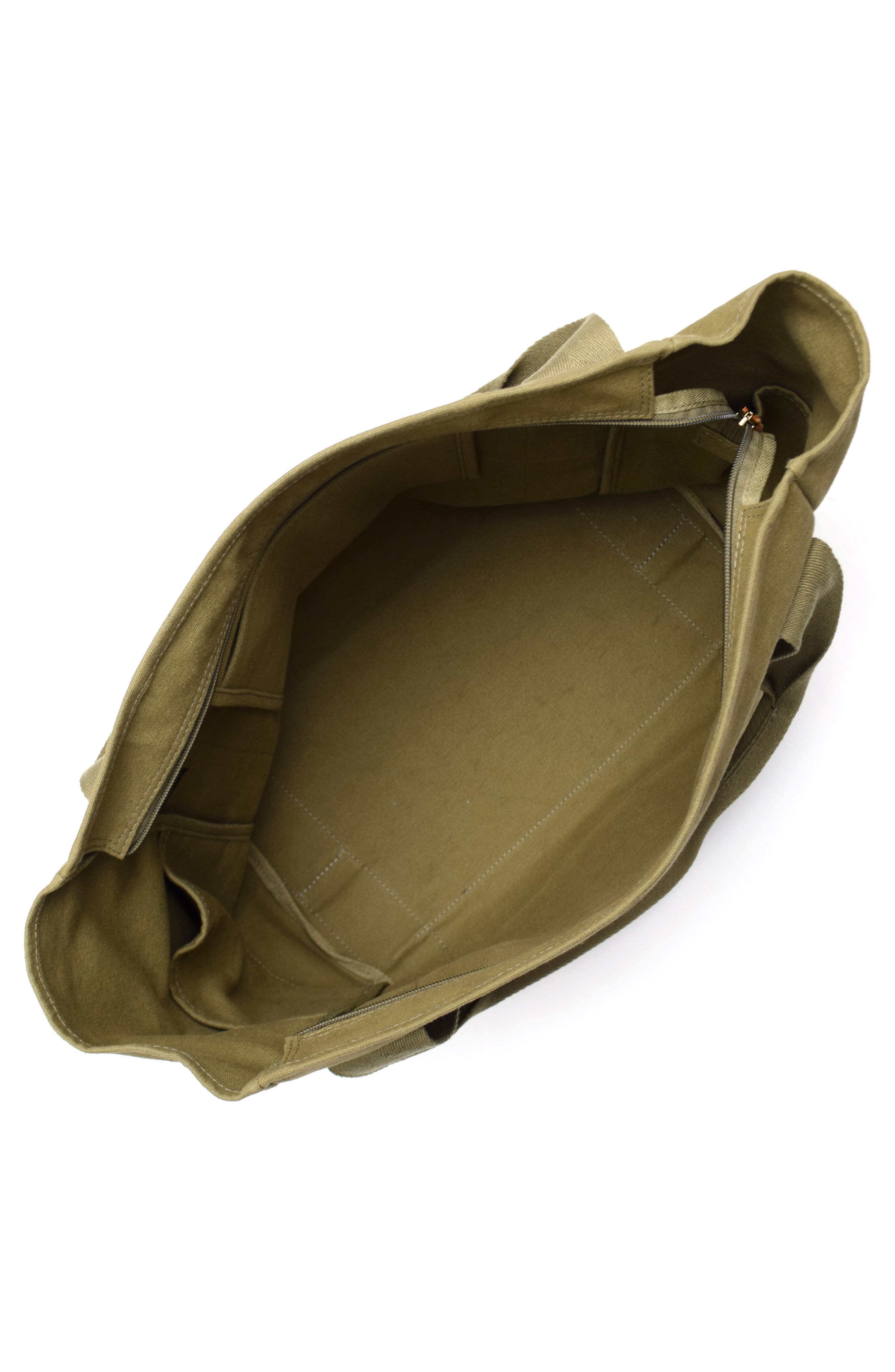 New Amsterdam Leatherworks Liliana Large Canvas Tote Bag, Alternate, color, Olive