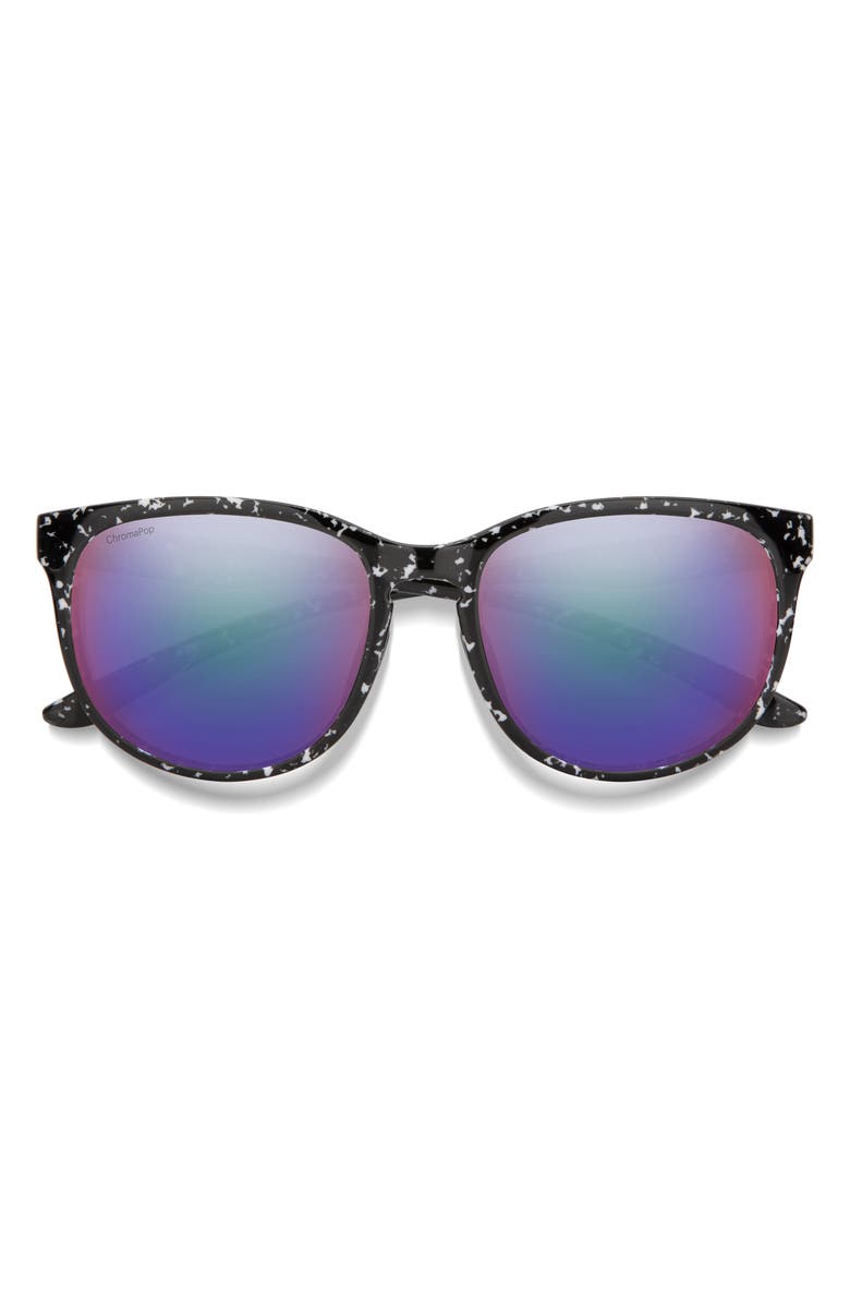 Smith Lake Shasta 56mm ChromaPop<sup>™</sup> Polarized Sunglasses, Main, color, Black Marble / Violet Mirror