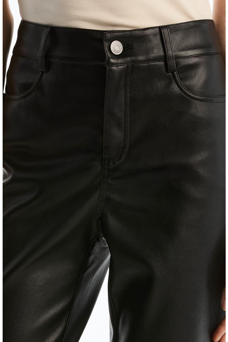 Faux Leather Cropped Bootcut Pants, Alternate, color, BLACK