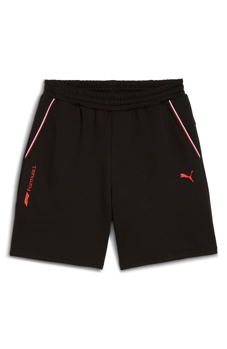 PUMA Formula 1<sup>®</sup> Essential Logo Fleece Sweat Shorts, Main, color, Puma Black