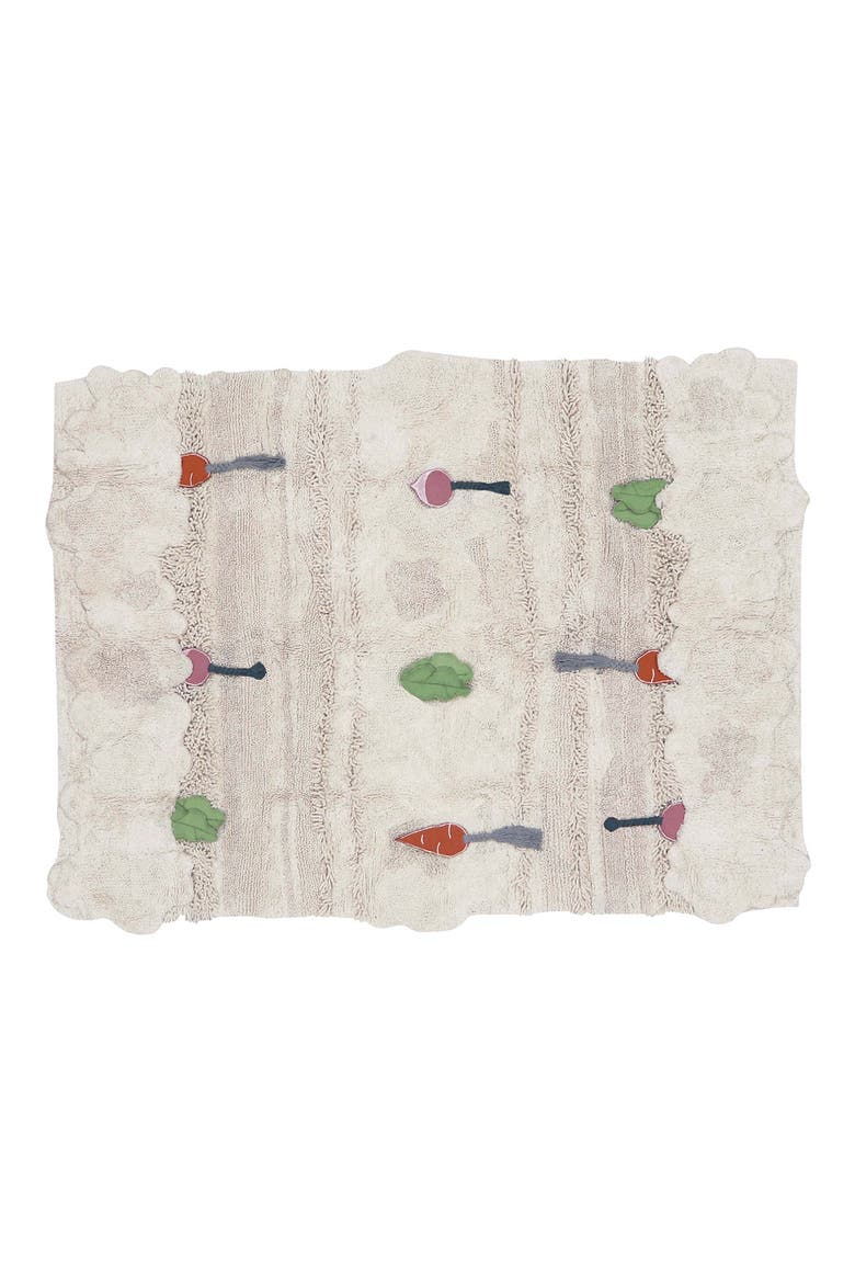 Kids' Washable Cotton Rug & Veggie Set, Alternate, color, NATURAL ORANGE DARK GREEN