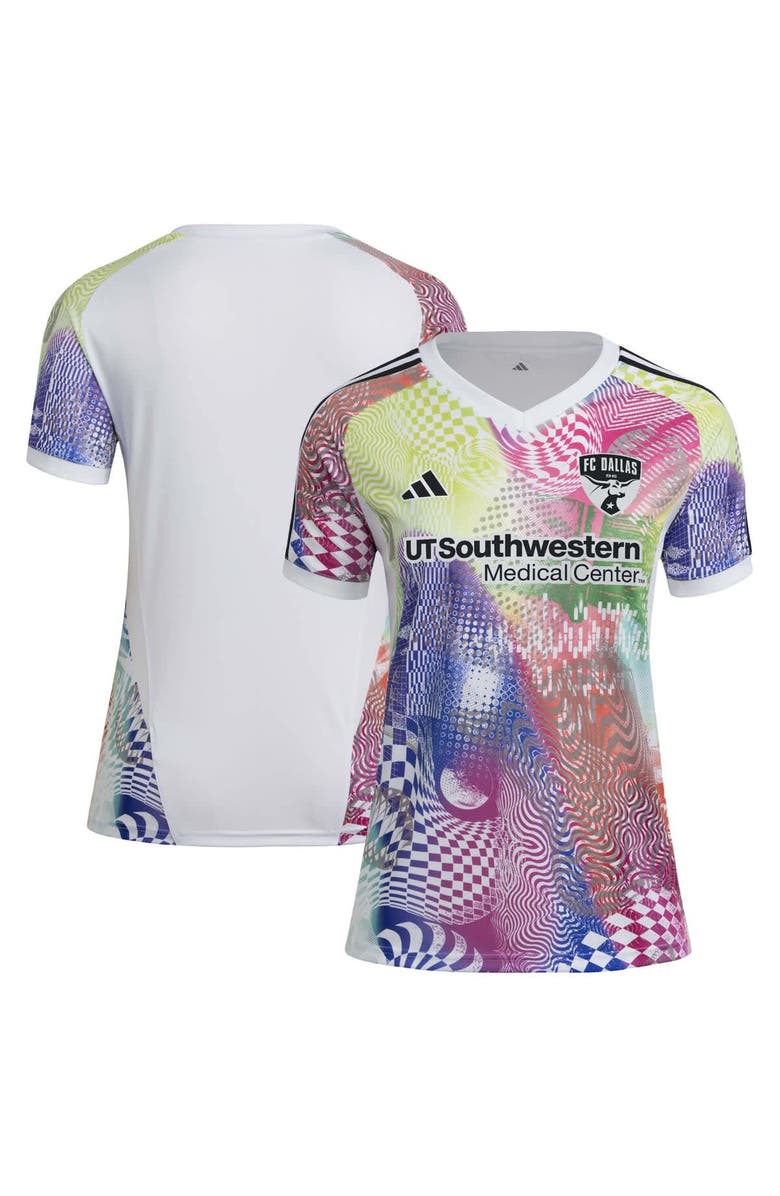 adidas Women's adidas White FC Dallas 2025 Pride Pre-Match Top, Main, color, White