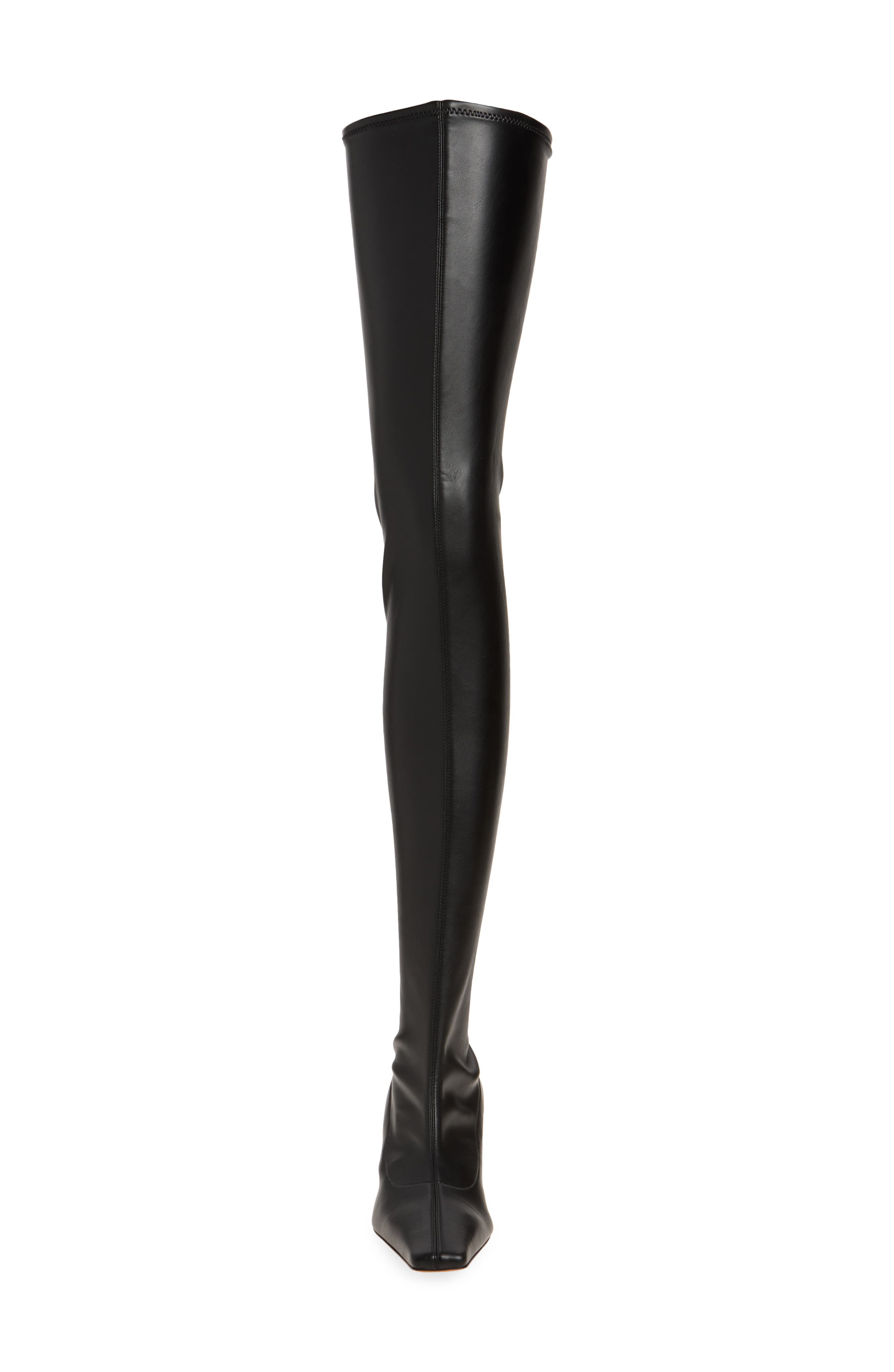 Trap Over the Knee Boot, Alternate, color, BLACK