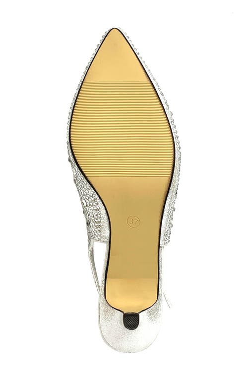 Lady Couture Onyx Rhinestone Slingback Pump In Silver