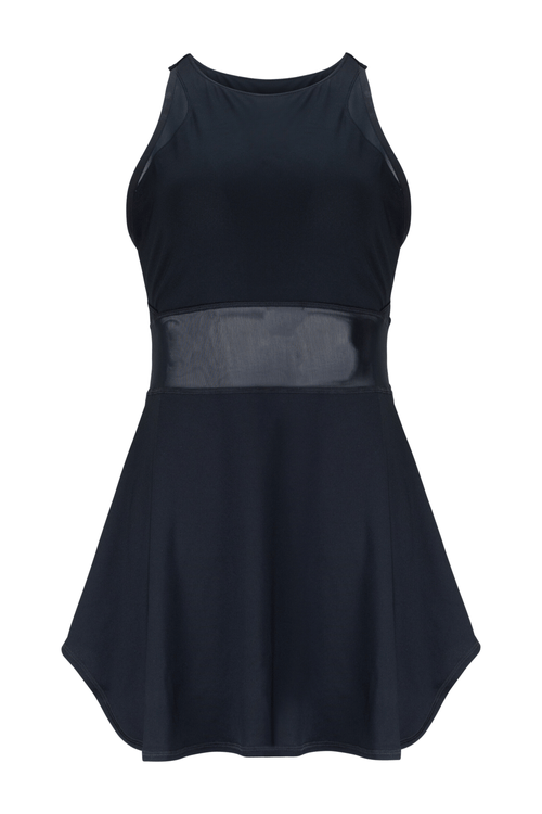 Lezat Leena Organic Cotton & Mesh Sport Dress In Blue