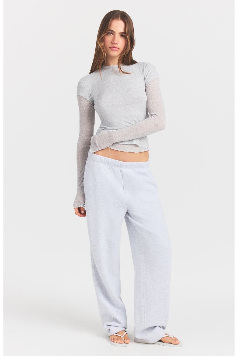 Sheer Cotton Blend T-Shirt, Alternate, color, LIGHT HEATHER GREY