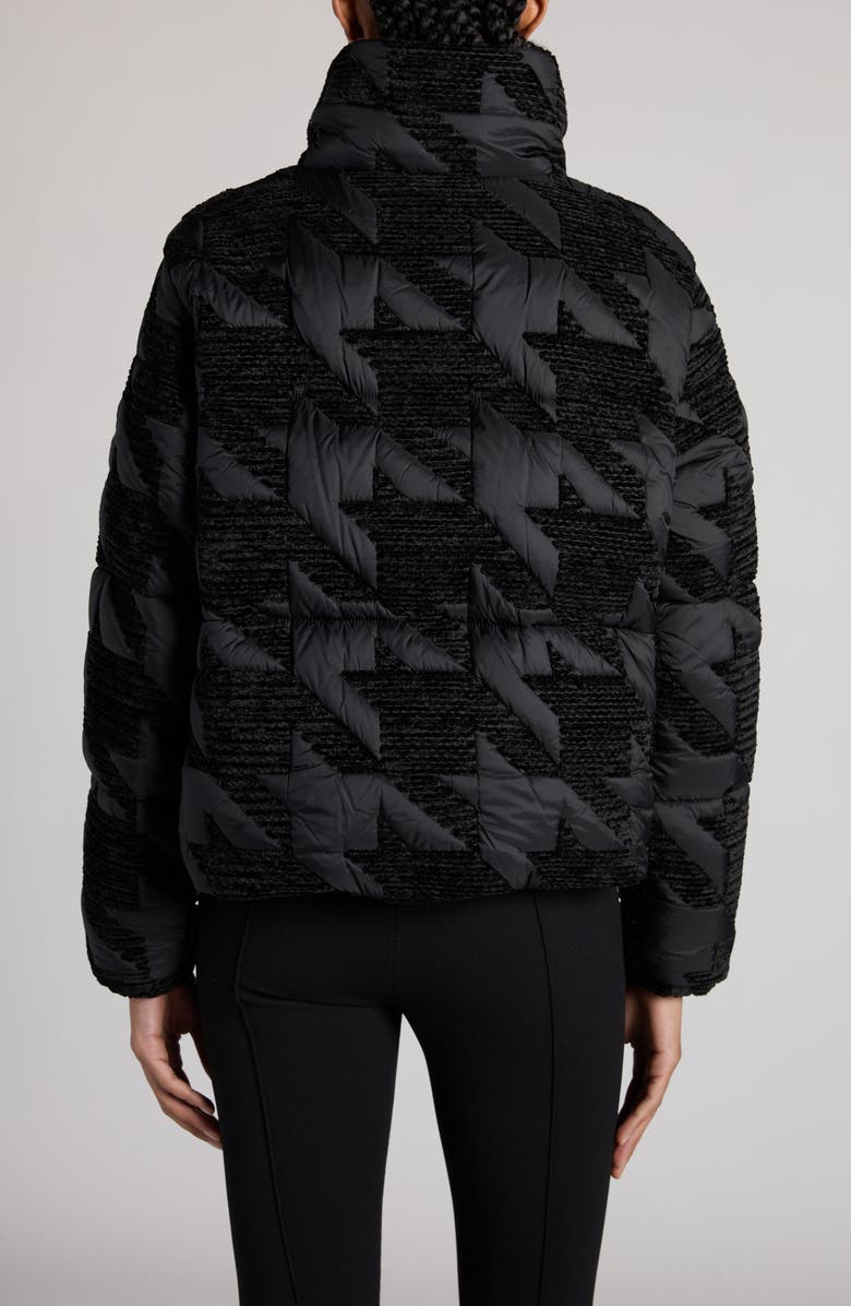 Moncler Evandra Houndstooth Down Puffer Jacket, Alternate, color, 