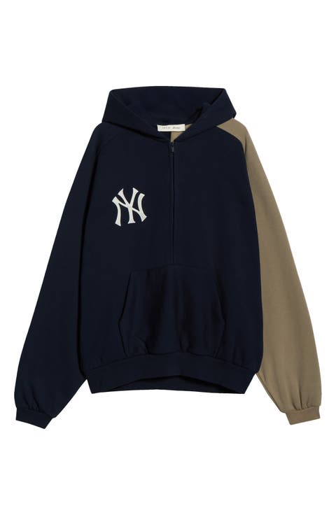 x MLB New York Yankees Cotton Blend Fleece Half Zip Hoodie