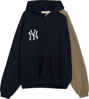 Fear of God Essentials x MLB New York Yankees Cotton Blend Fleece Half Zip Hoodie
