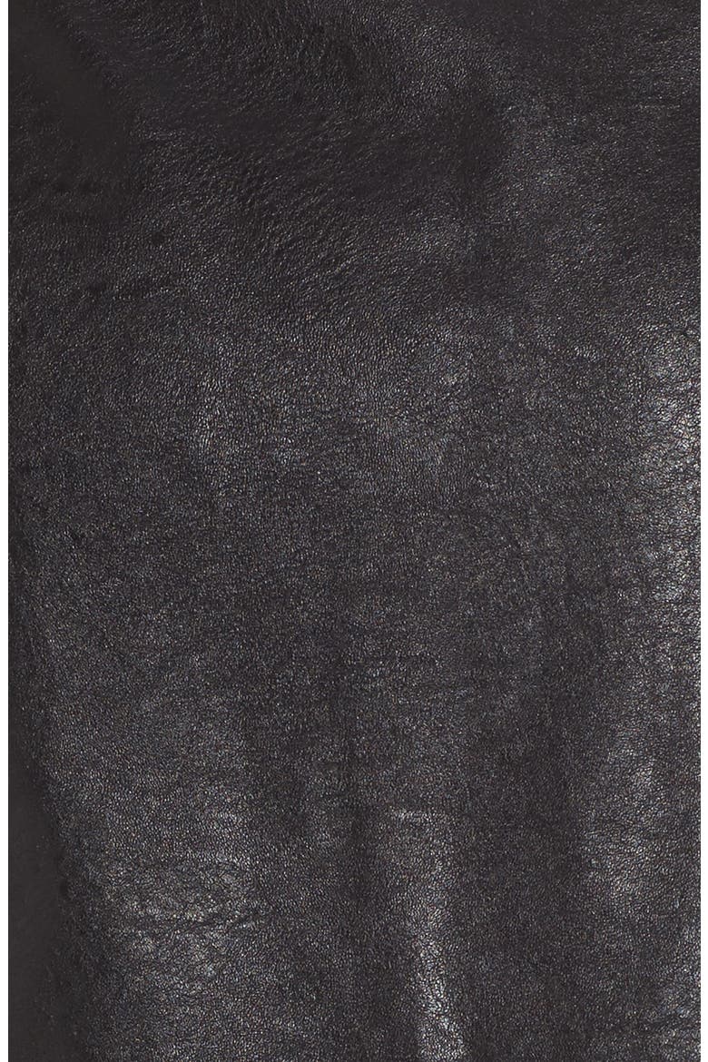 Envoy Faux Leather Moto Skirt, Alternate, color, JET