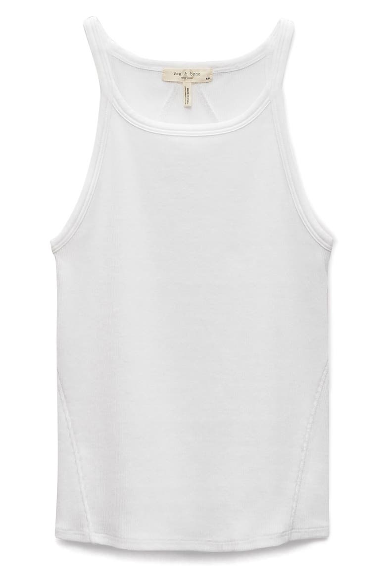 The Essential Rib Long String Tank, Alternate, color, WHITE