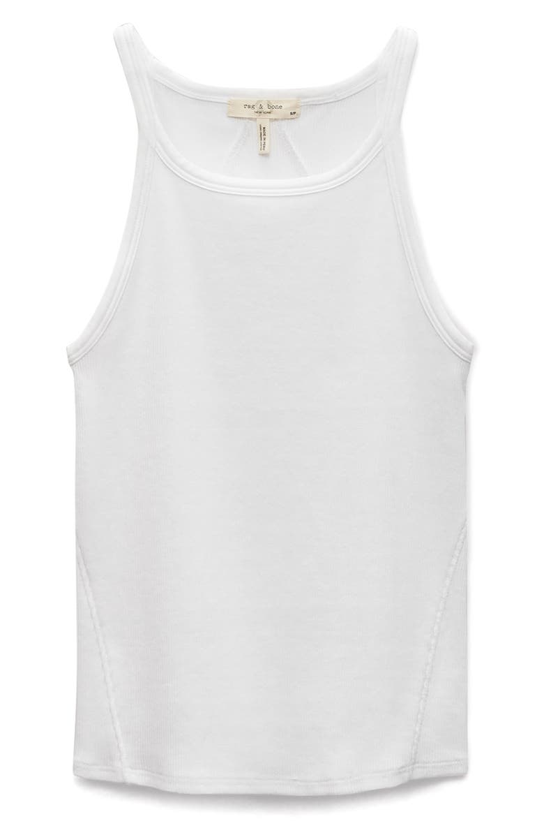 rag & bone The Essential Rib Long String Tank, Alternate, color, White
