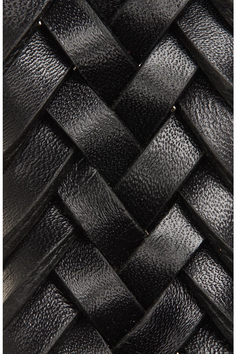 Alex Woven Leather Belt, Alternate, color, BLACK