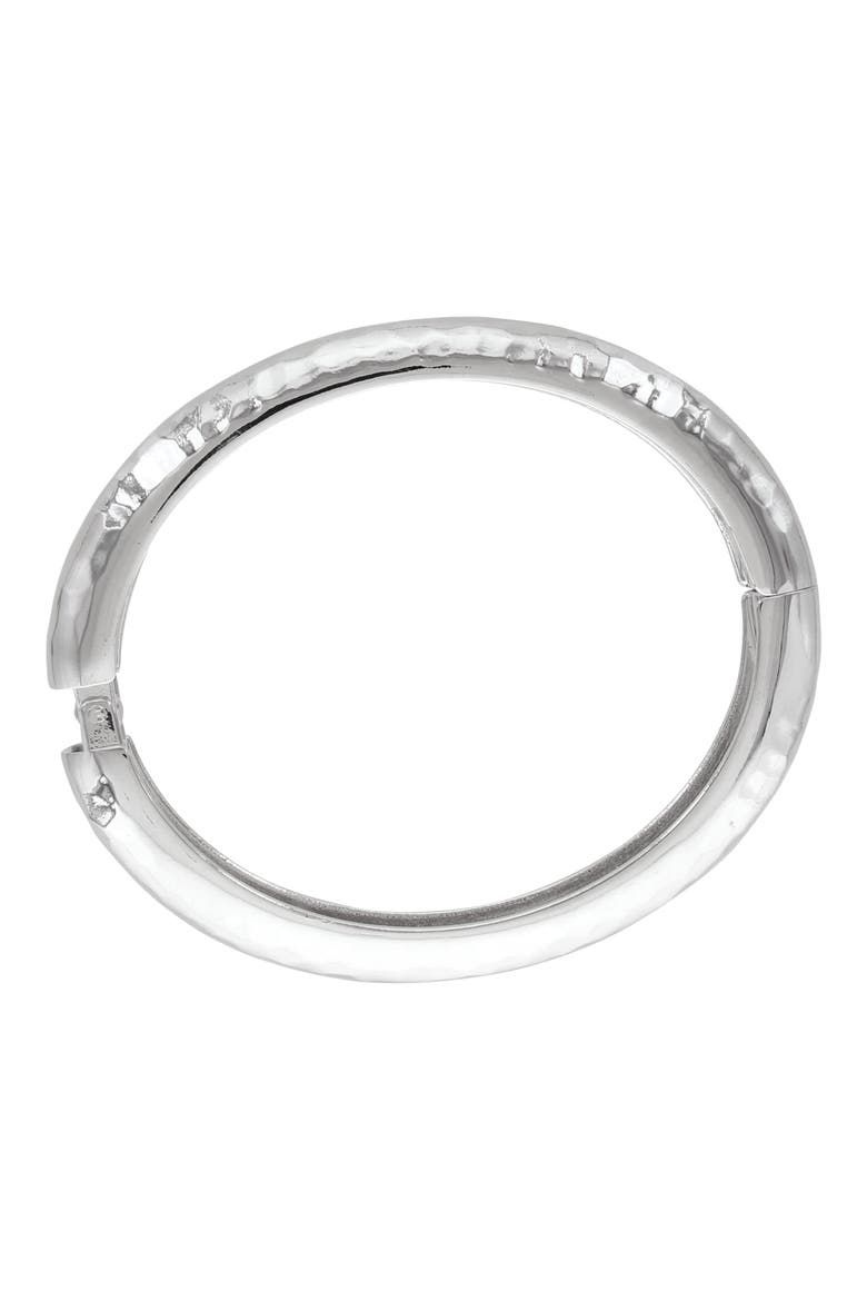 Wave Hammered Bangle, Alternate, color, SILVER