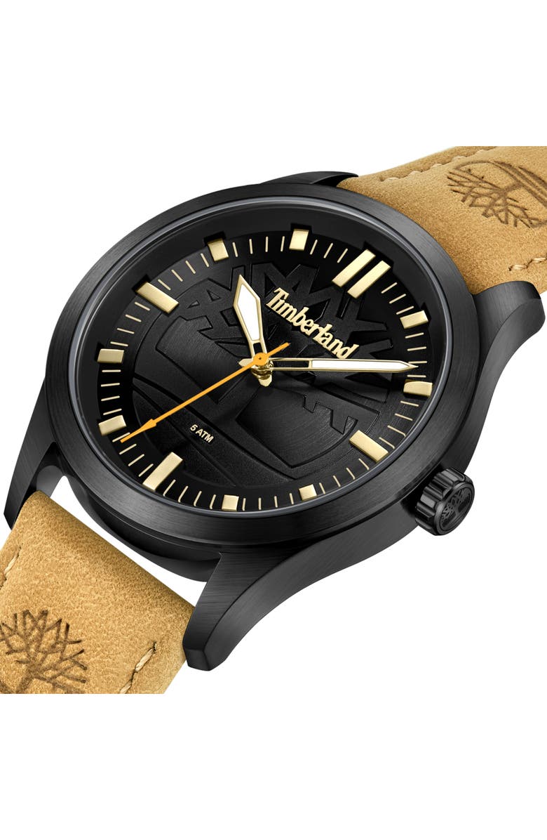 Timberland Rambush Leather Strap Watch, 42mm, Alternate, color, 
