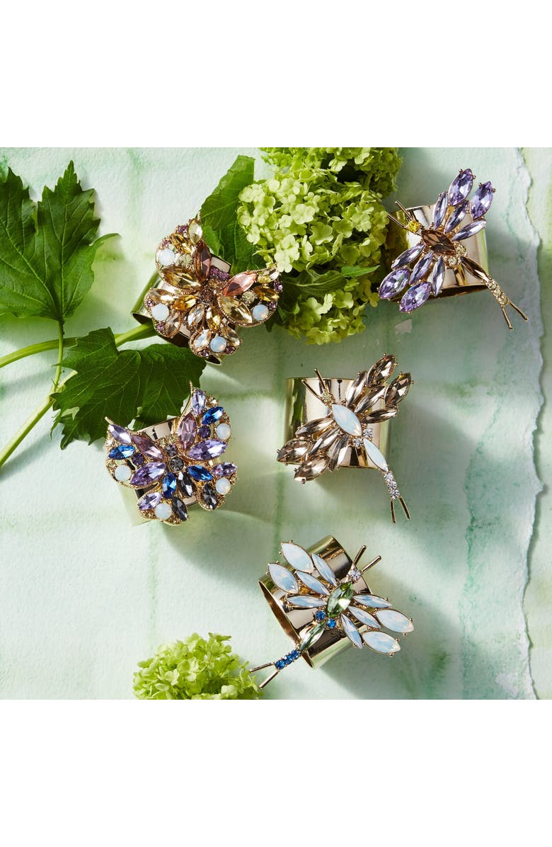 Joanna Buchanan Jeweled butterfly napkin rings, set of two, Alternate, color, Blue