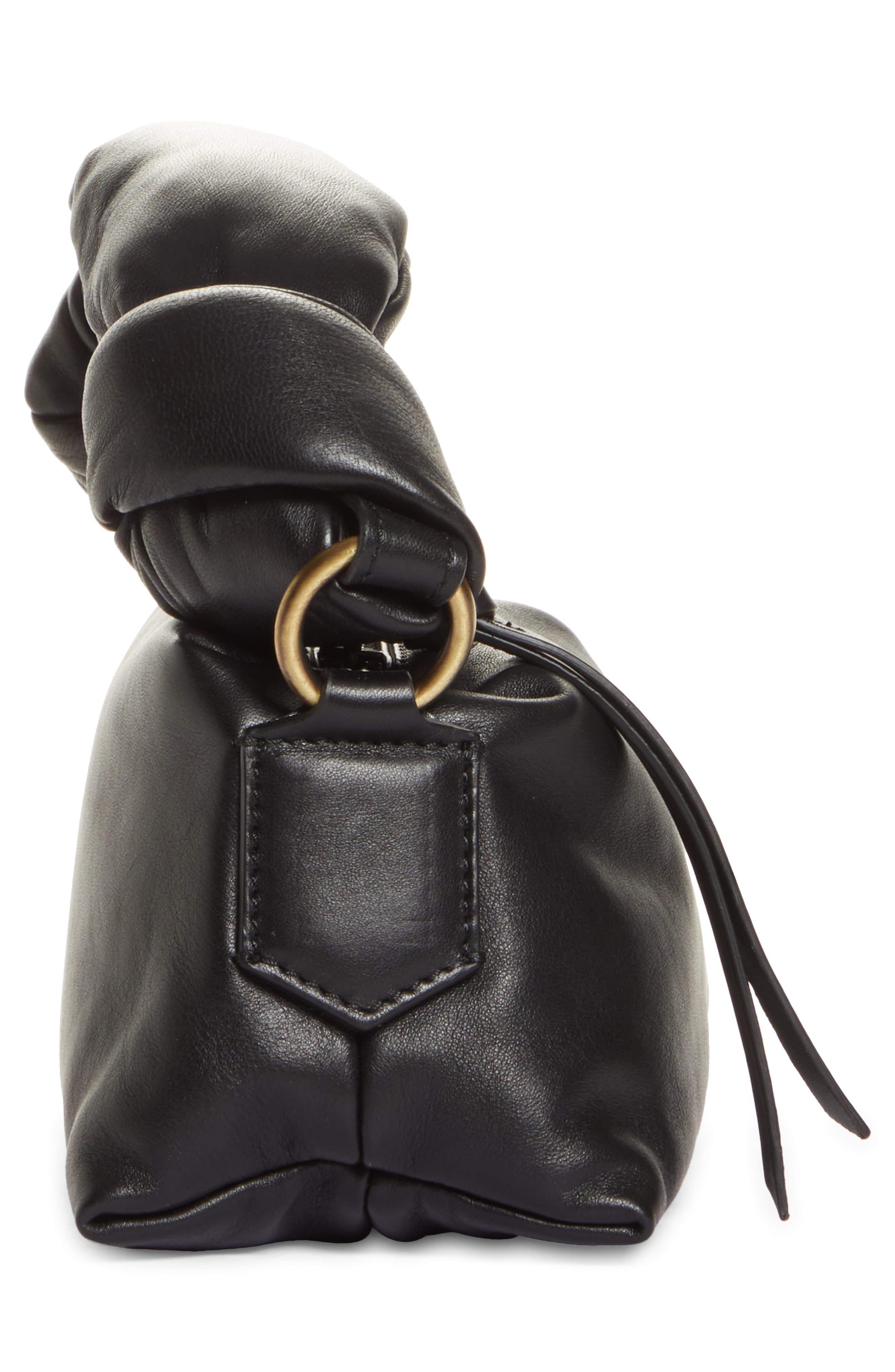 Dries Van Noten Knot Handle Leather Shoulder Bag, Alternate, color, 