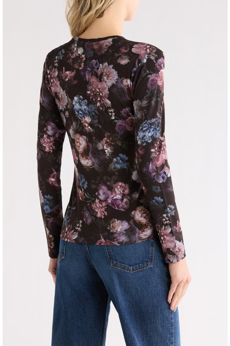 Tess Print Long Sleeve Jersey Top, Alternate, color, BLACK MULTI VINTAGE OIL FLOWER