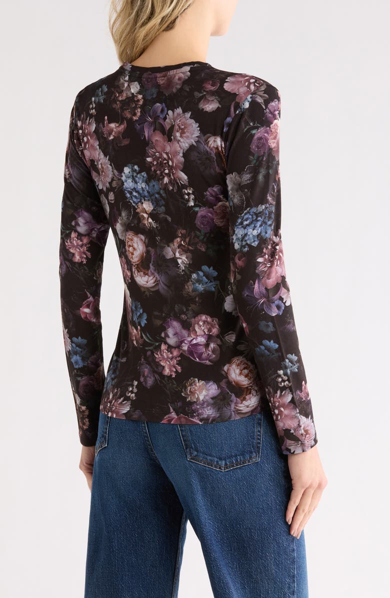 L'AGENCE Tess Print Long Sleeve Jersey Top, Alternate, color, 