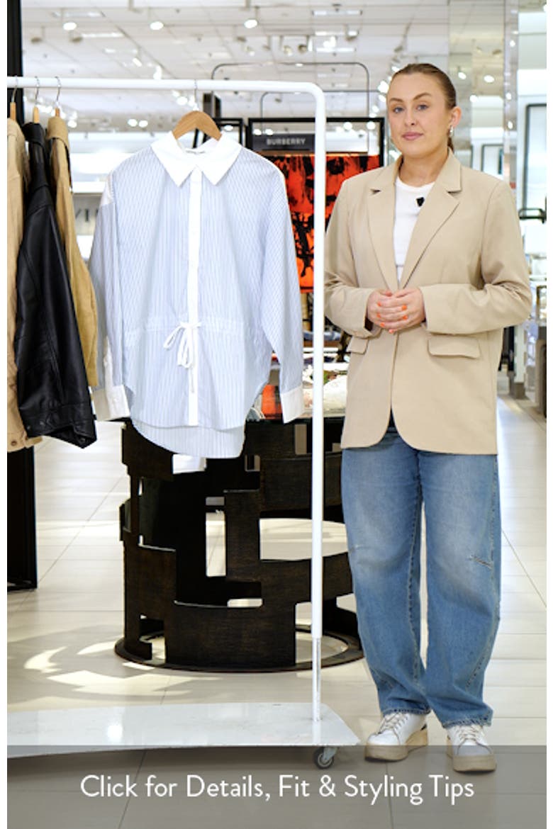 Noa Stripe Tie Waist Button-Up Shirt video