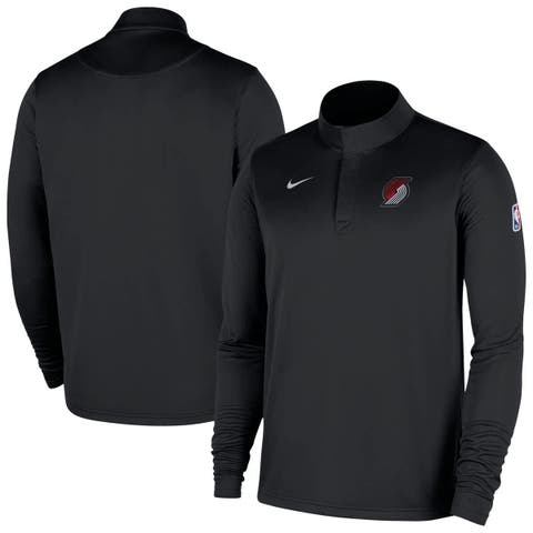 Men's Nike Black Portland Trail Blazers 2025/26 Authentic Coaches Quarter-Zip Pullover Jacket