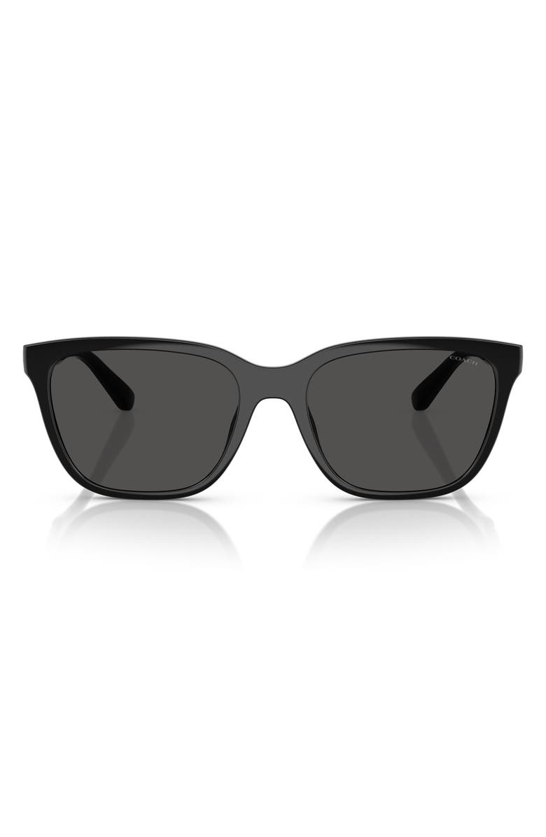 COACH 56mm Square Sunglasses, Main, color, Black / Grey Solid