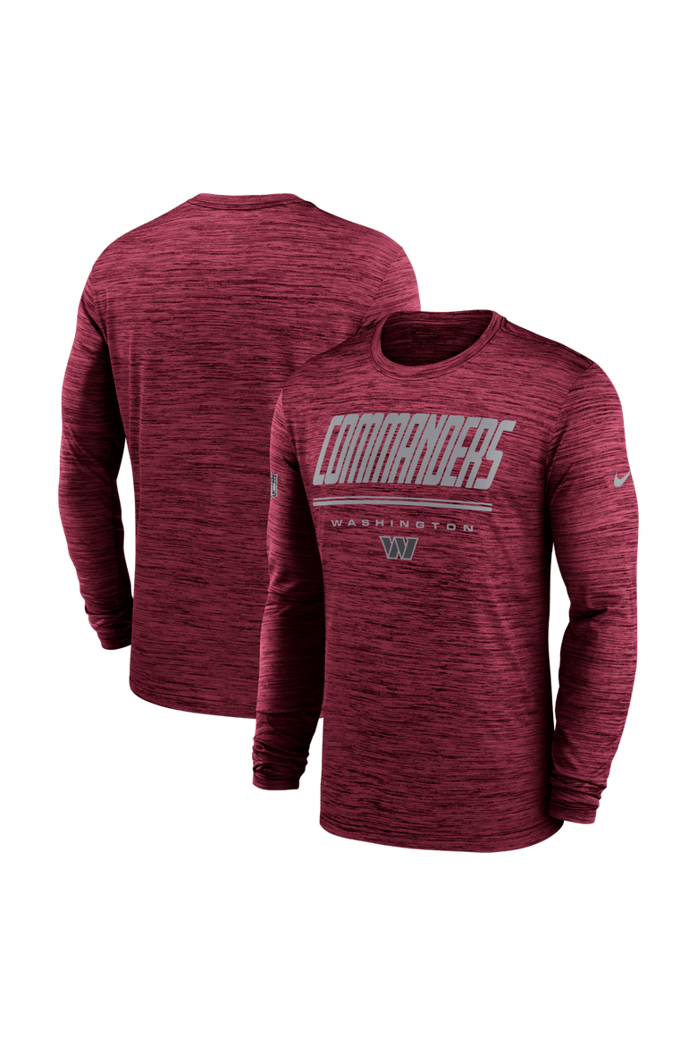 Men's Nike Burgundy Washington Commanders Sideline Offensive Transition Velocity Dri-FIT Long Sleeve T-Shirt, Main, color, Burgundy