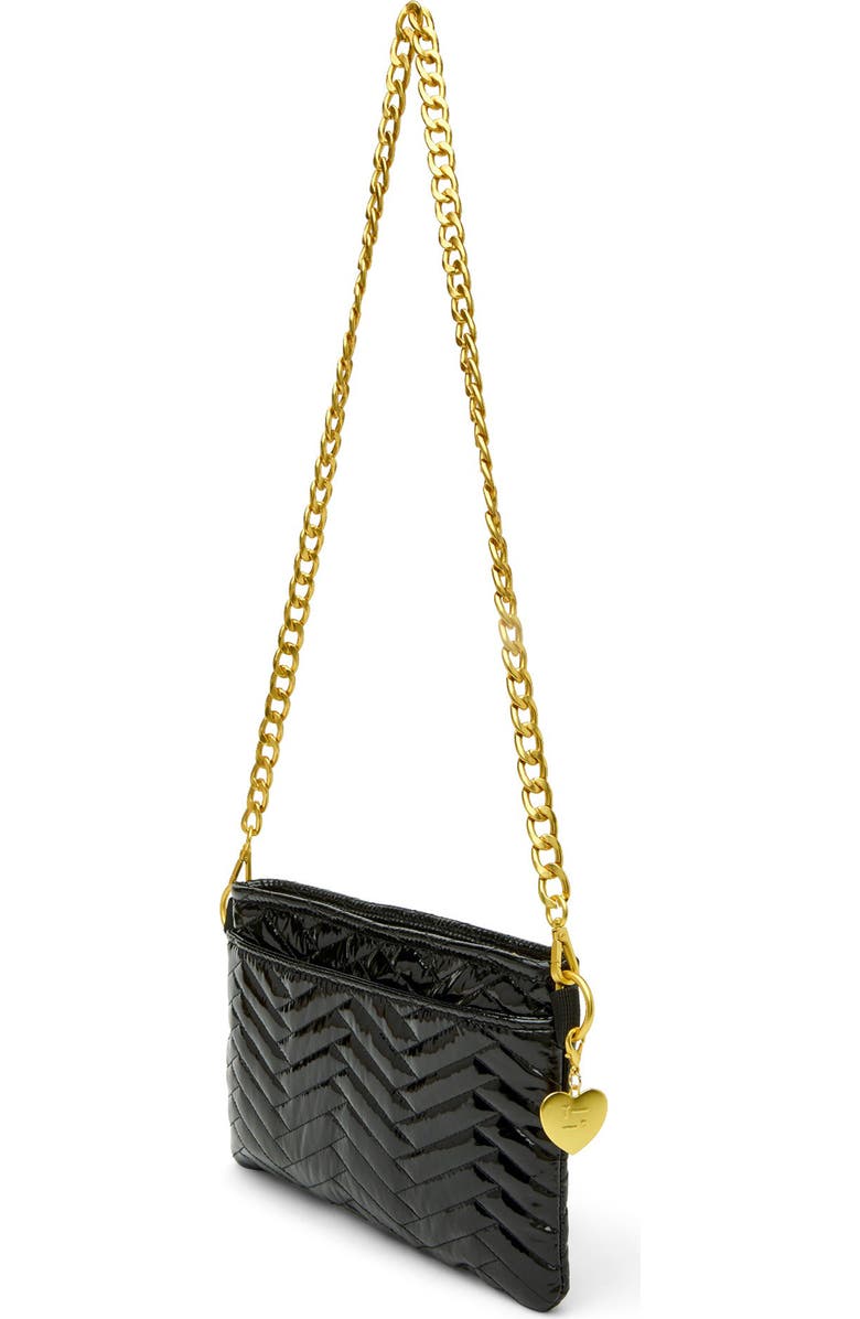 THINK ROYLN Almost Famous Quilted Crossbody Bag, Alternate, color, Black Patent