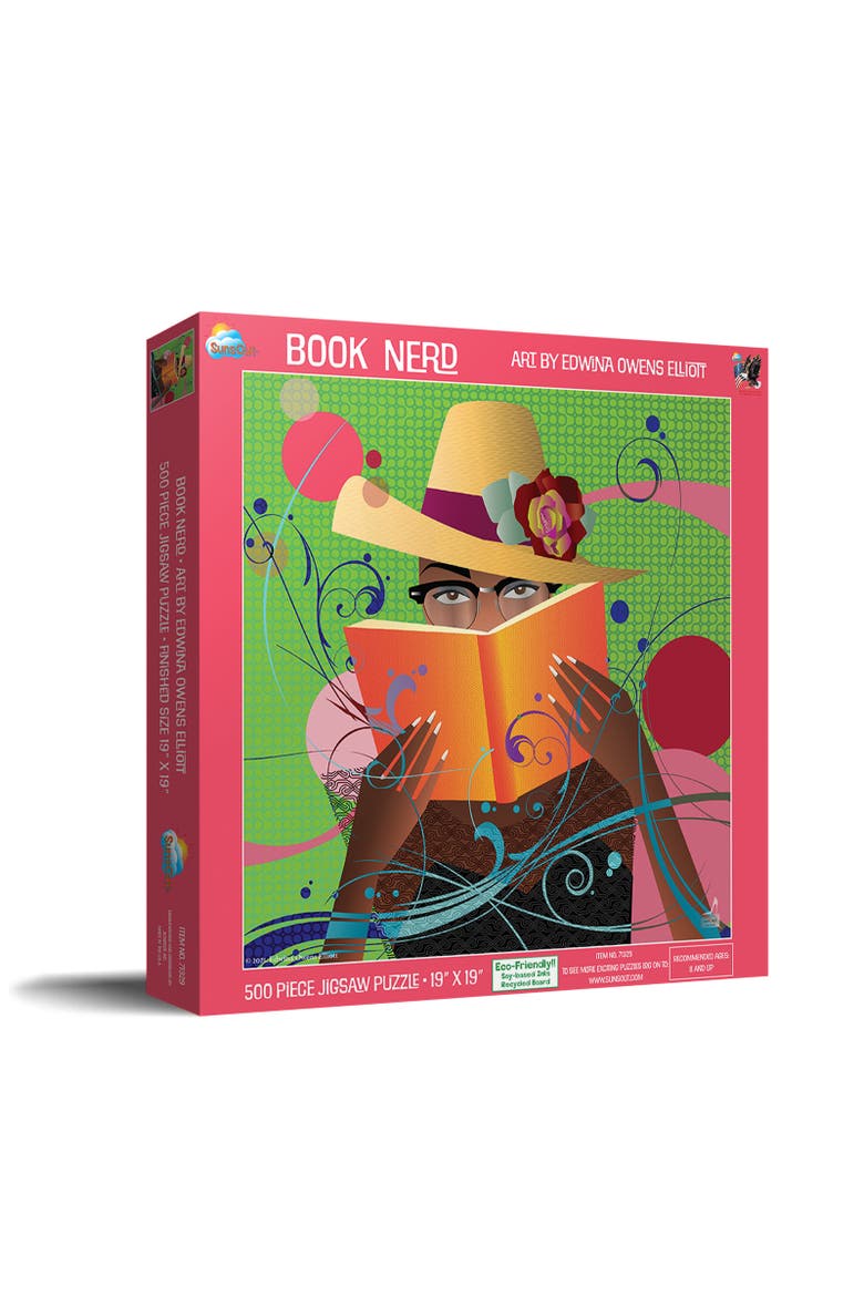 Book Nerd 500 piece Jigsaw Puzzle for Adults, Main, color, Multicolor
