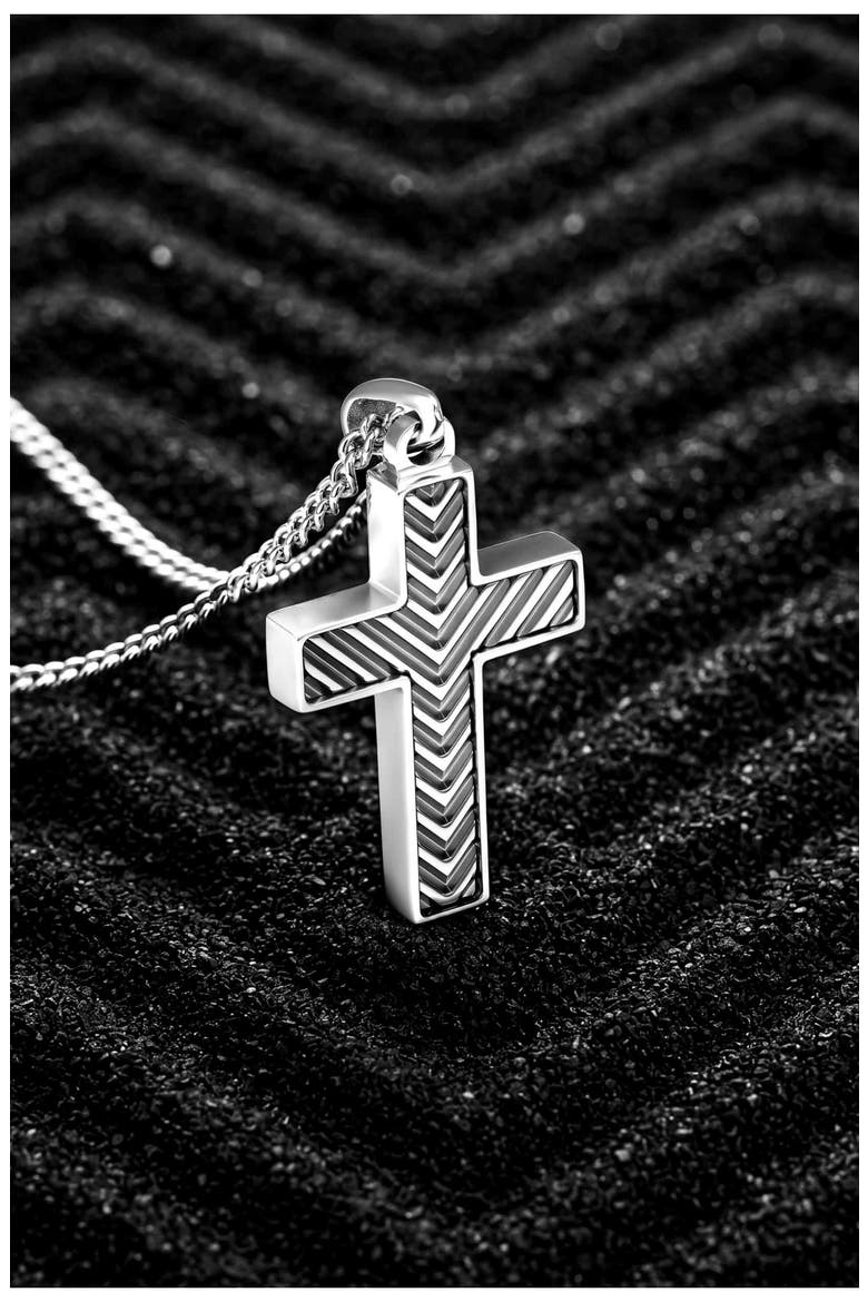 Cross Pendant Necklace, Alternate, color, SILVER