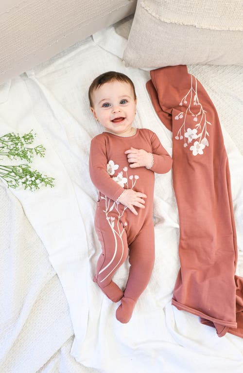 Maniere Manière Blooming Bouquet Footie In Brown
