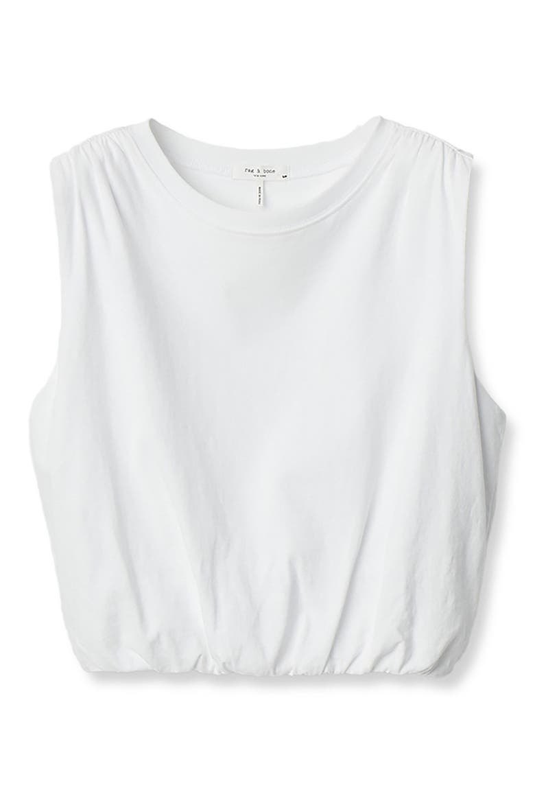 Mica Crop Bubble Top, Alternate, color, WHITE