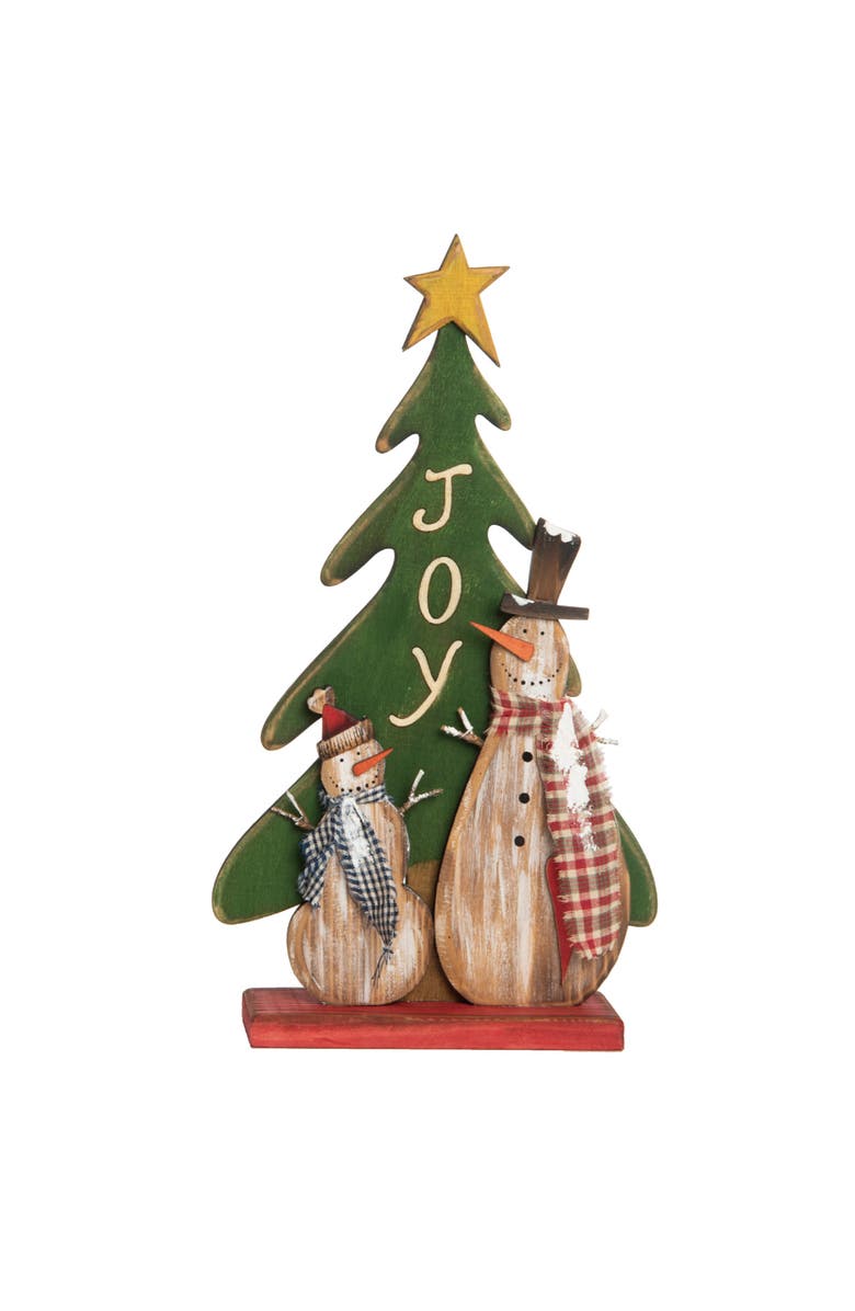 Transpac Wood Multicolored Christmas Greetings Decor, Main, color, Multi