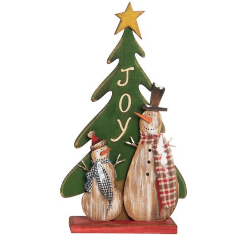 Wood Multicolored Christmas Greetings Decor