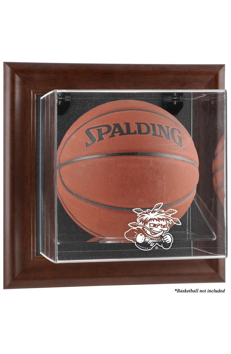 FANATICS AUTHENTIC Wichita State Shockers Brown Framed Wall Mountable Basketball Display Case, Main, color, 