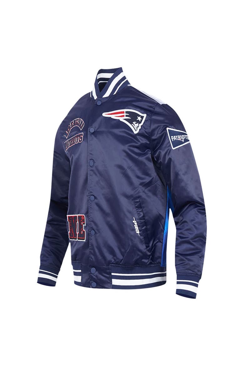 Men's Pro Standard Navy New England Patriots Sublimated Satin Full-Snap Jacket, Alternate, color, Navy