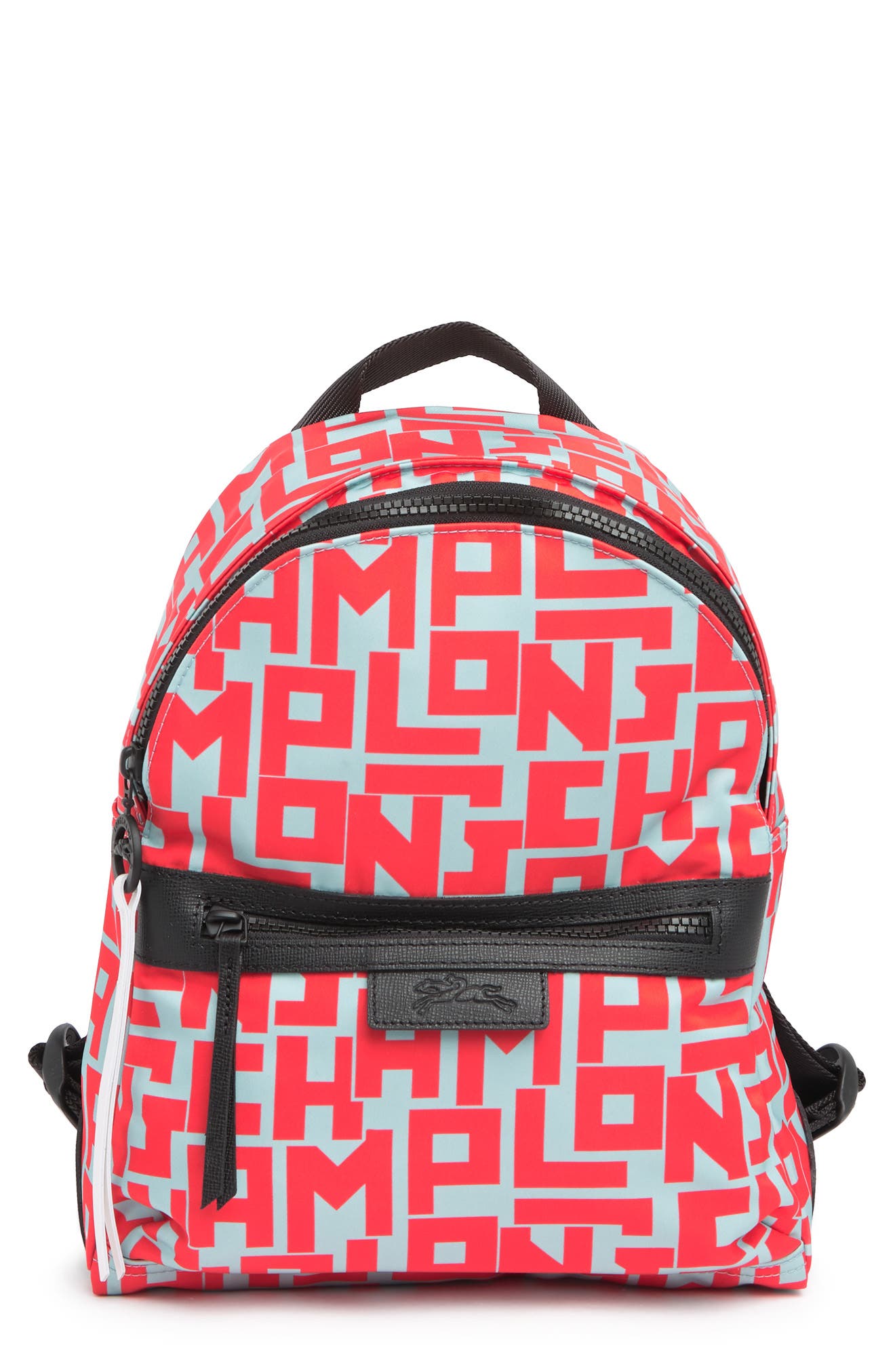 Longchamp Logo Print Nylon Backpack, Main, color, 