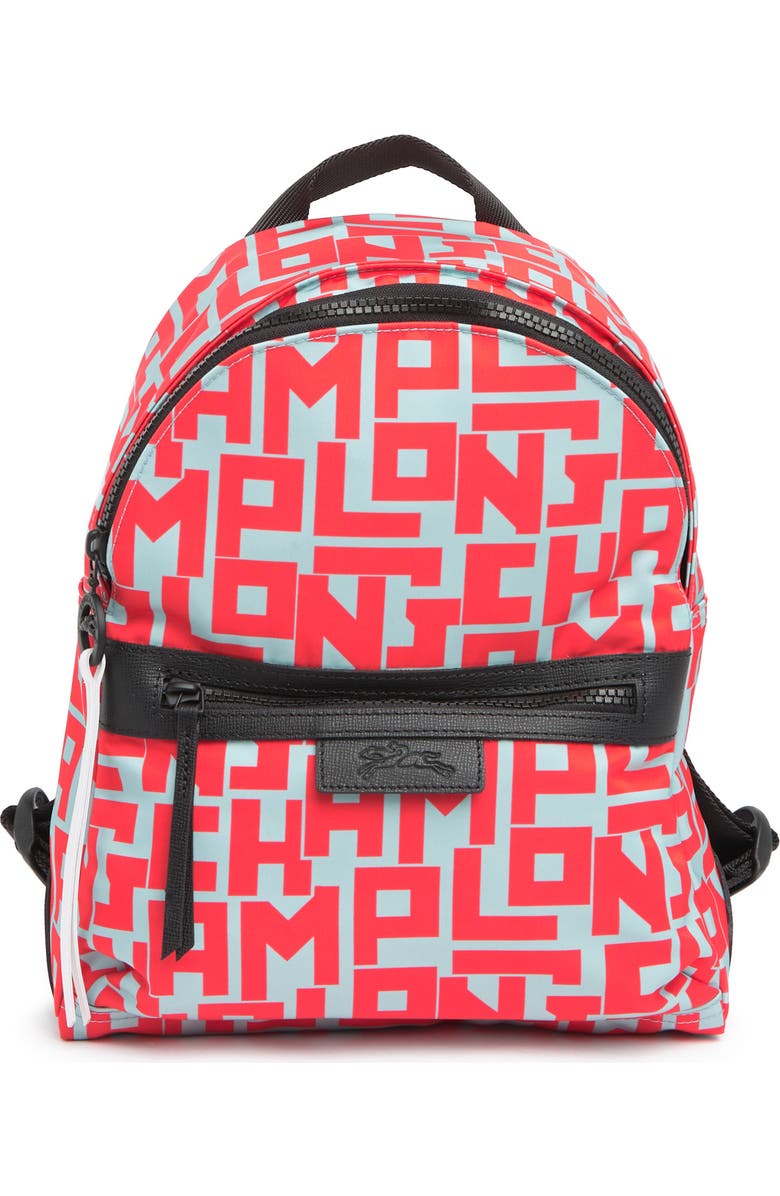 Longchamp Logo Print Nylon Backpack, Main, color,
