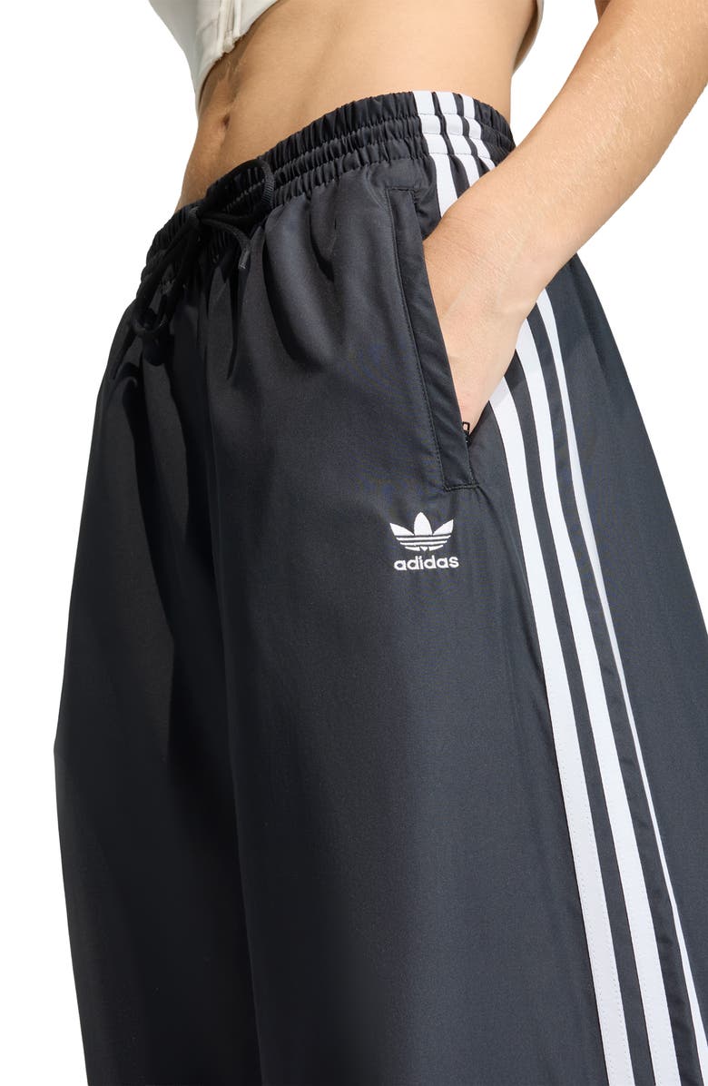 adidas Originals Firebird Recycled Polyester Wide Leg Track Pants, Alternate, color, Black/ White