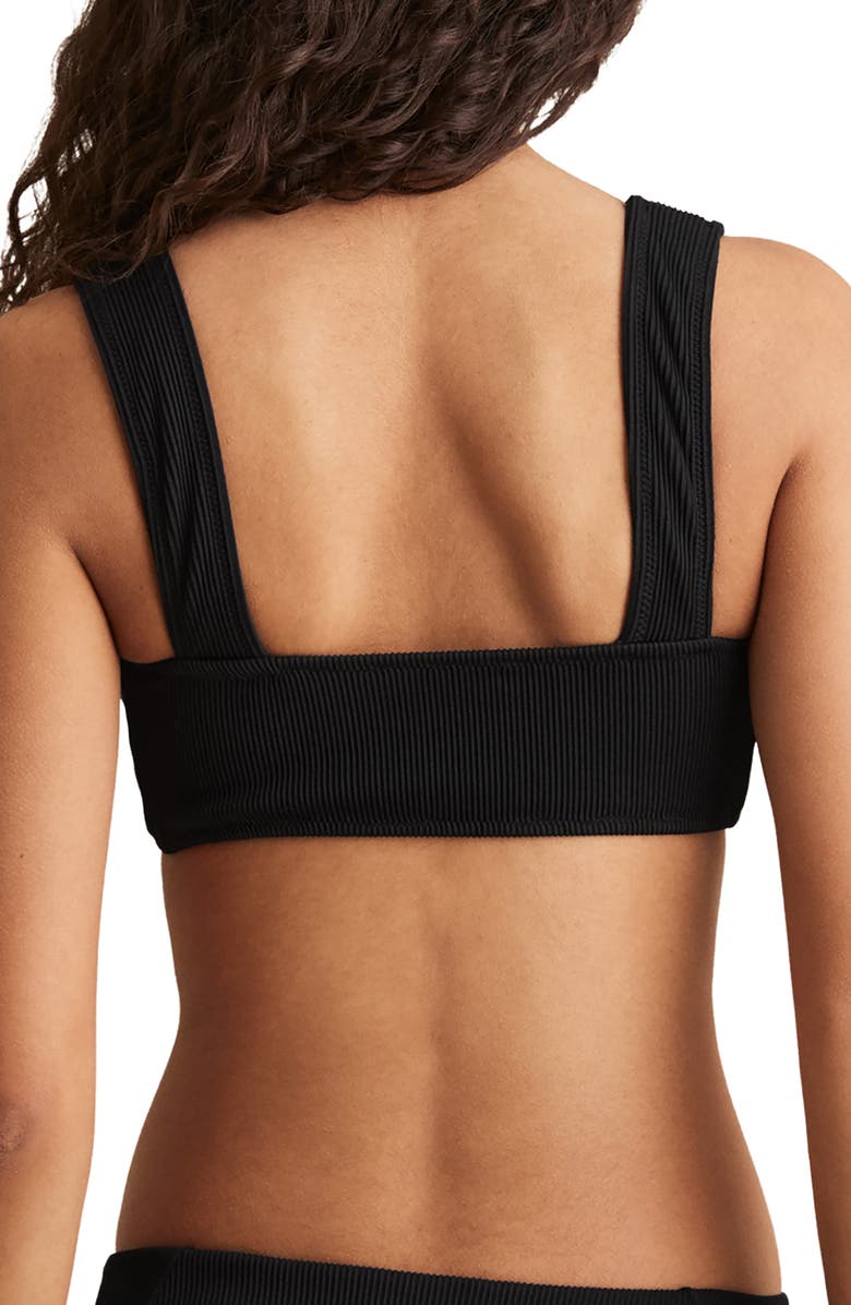 Reiss Dee Rib Bikini Top, Alternate, color, Black