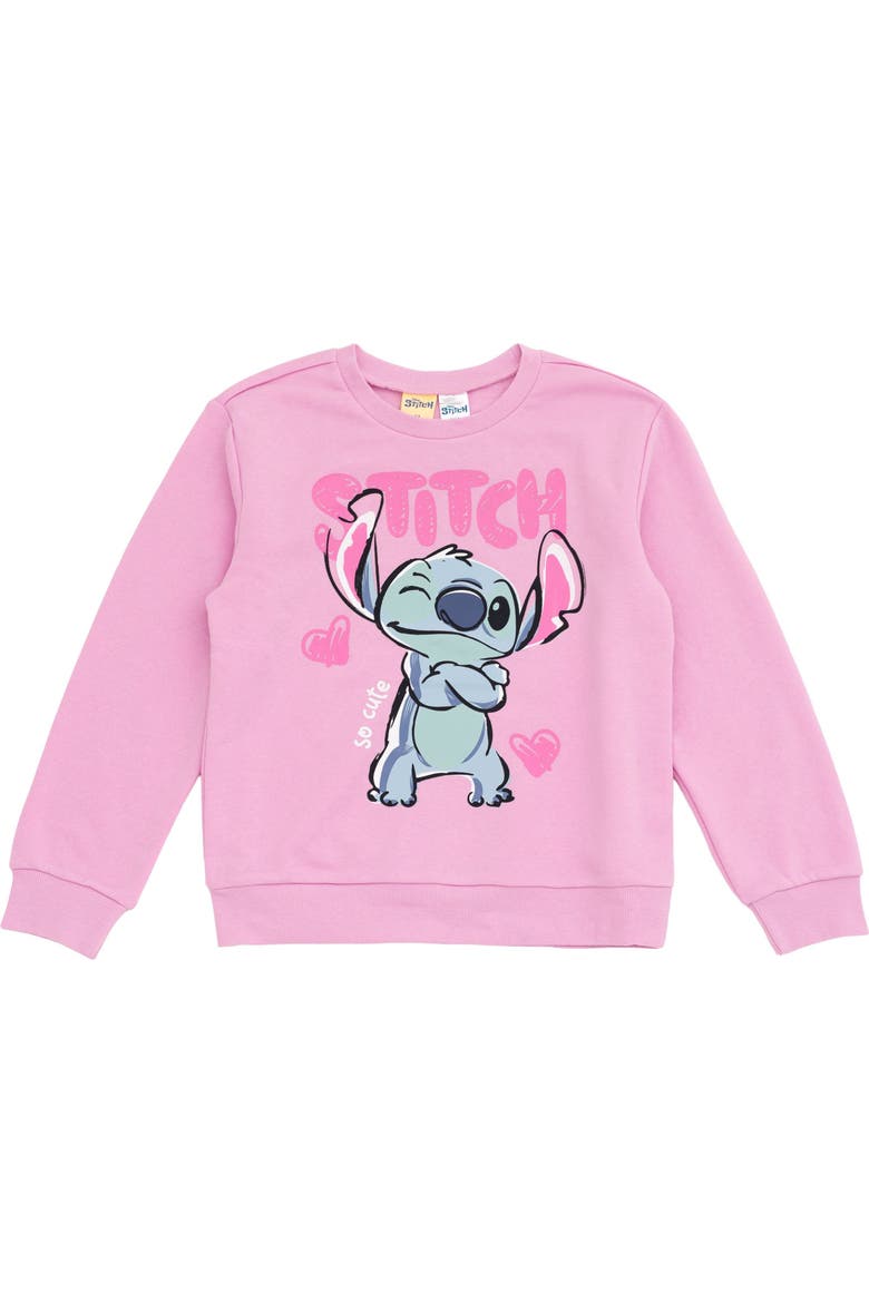Lilo & Stitch Fleece Sweatshirt and Flare Leggings Set, Alternate, color, Pink Blue Stitch