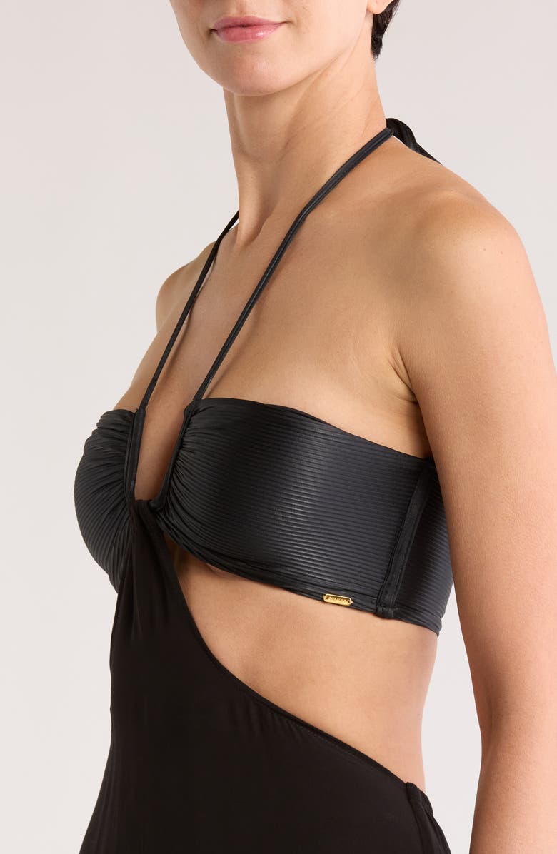 BOAMAR Lazuli Halter Neck Maxi Dress, Alternate, color, Black